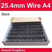 25mm 1" Twin Loop Wire 23 Loops Box of 50 - Black / white 