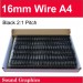 16mm 5/8" Twin Loop Wire 2:1 Pitch Box of 50 - Black / White